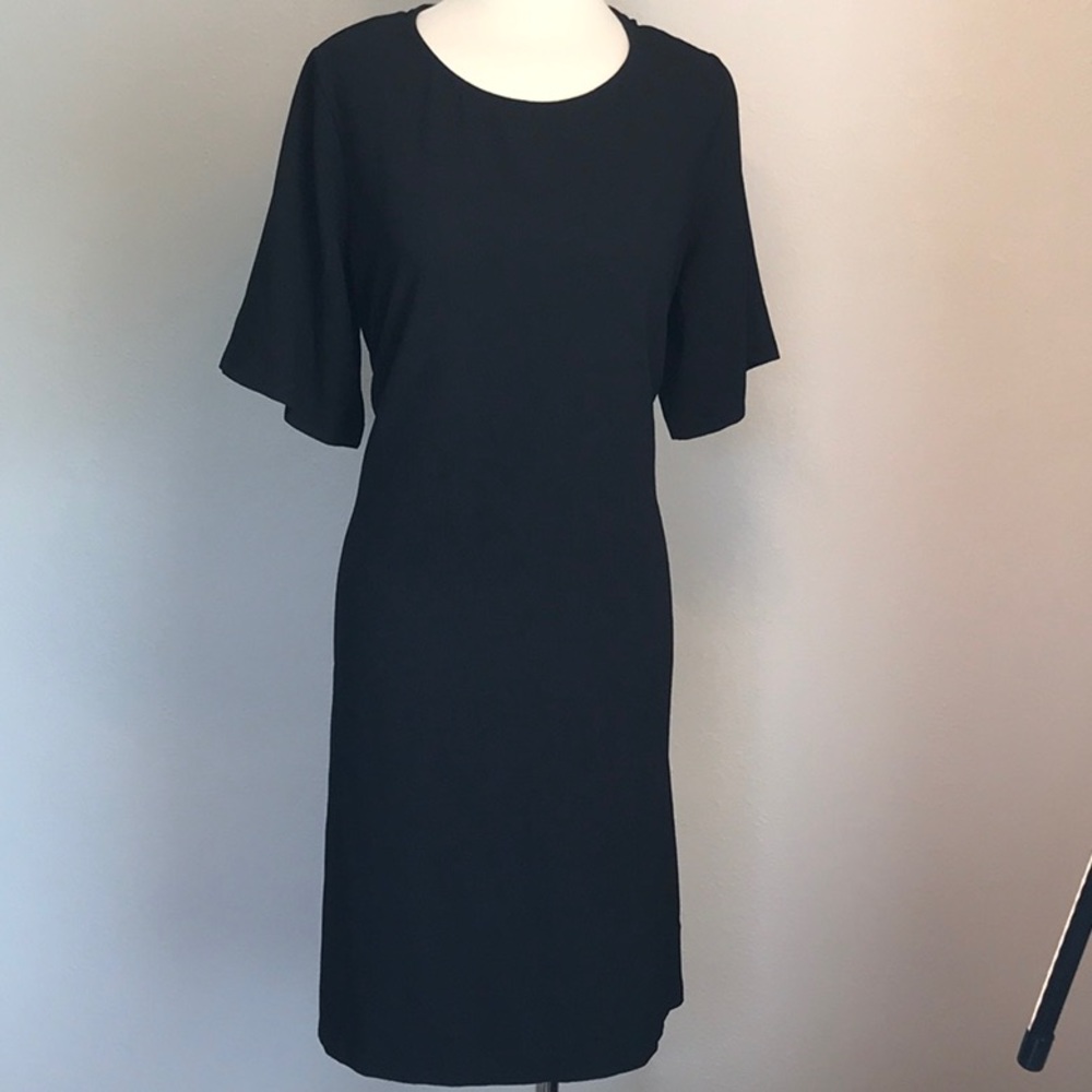 CHELSEA 28 Size XL Black Short Sleeve Dress w/ Sash